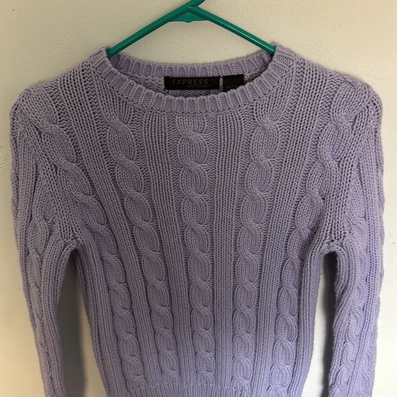 Express Cable Knit sweater Size Med in lavender - Picture 2 of 4